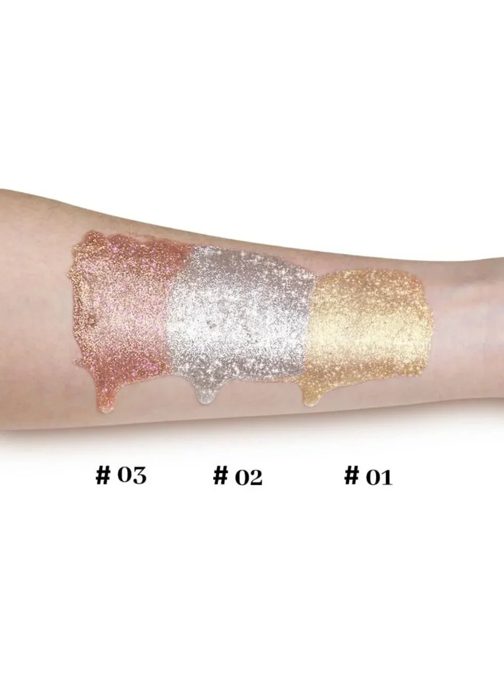 3 Pcs Liquid Highlighter Set - Dewy Glow Shimmer Drops, Hydrating & Lightweight